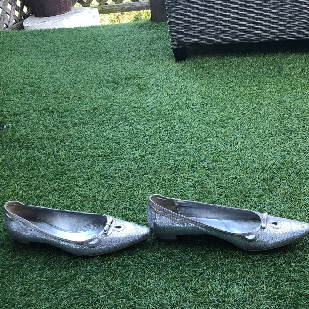Miu Miu silver glitter flats size 39 or 9
